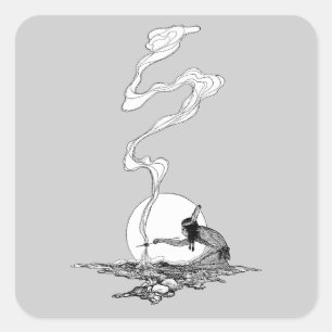 Adesivo Quadrado Índio em sua Solidão por NC Wyeth Vintage Western