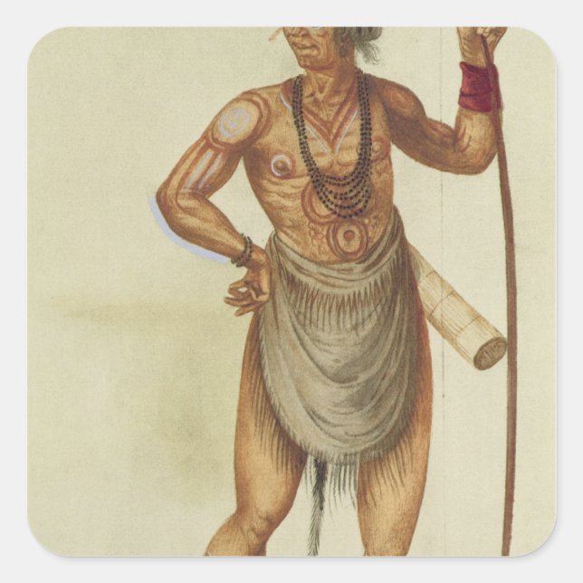 Adesivo Quadrado Índio no Corpo da Tinta (Frente)