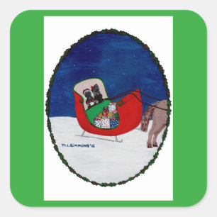 ADESIVO QUADRADO INDO PARA CASA PARA O NATAL