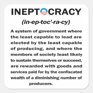 Adesivo Quadrado Ineptocracy