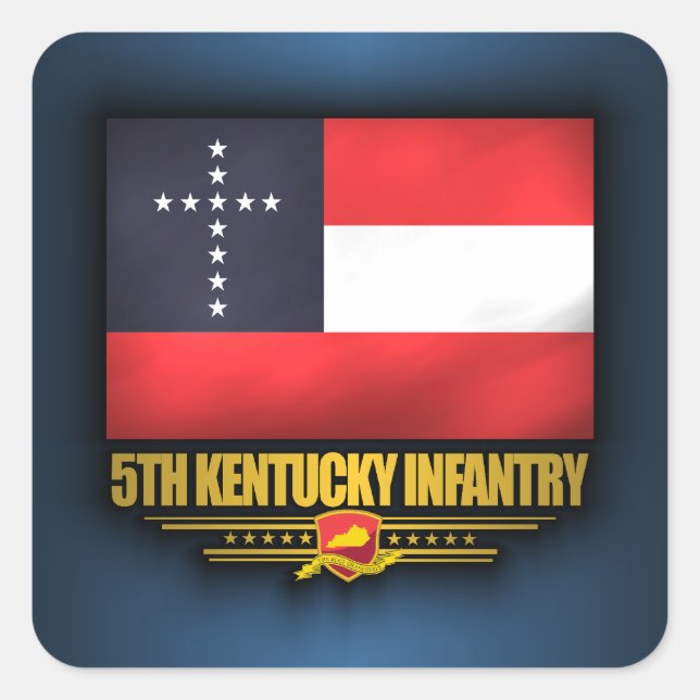 Adesivo Quadrado Infanato de 5 Kentucky (Frente)