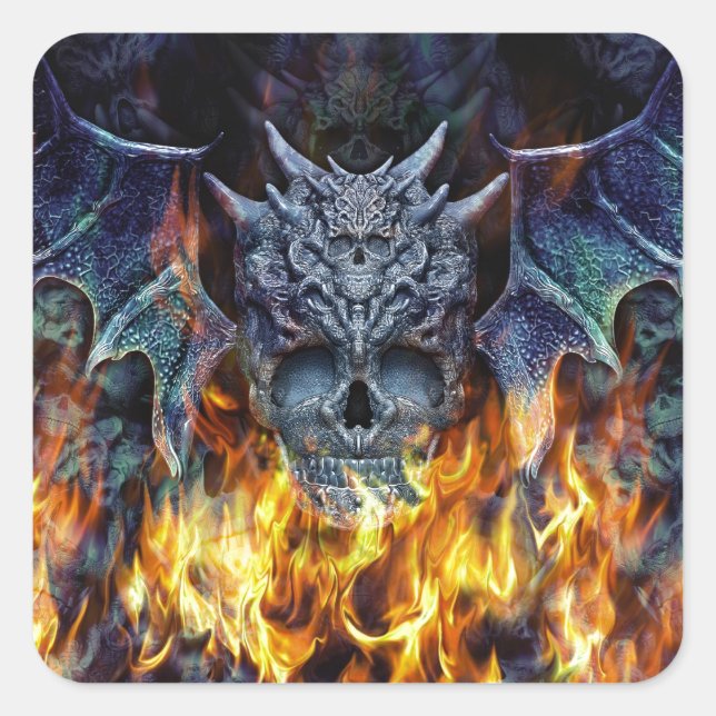 Adesivo Quadrado Inferno de asas II. (Frente)
