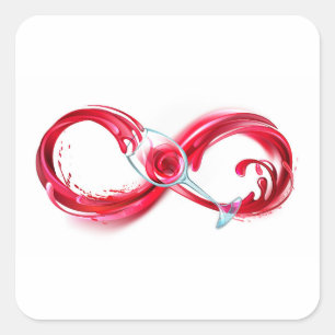 Adesivo Quadrado Infinidade com vinho tinto