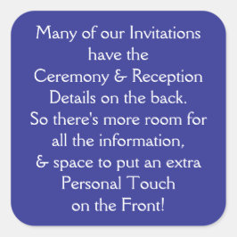 Adesivo Quadrado Informações de Convites