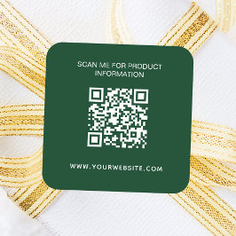 Adesivo Quadrado Informações de negócios qr code emerald green whit