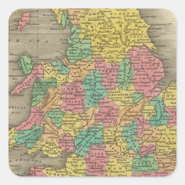 Adesivo Quadrado Inglaterra E País De Gales (Frente)