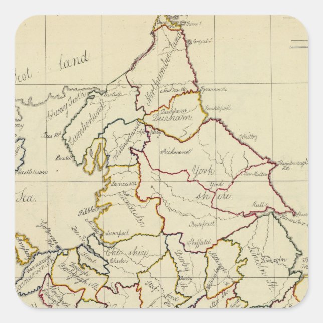 Adesivo Quadrado Inglaterra, País de Gales 4 (Frente)