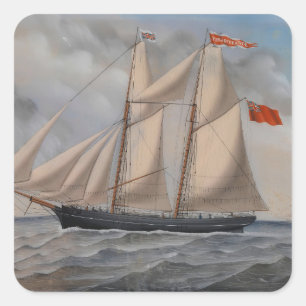 Adesivo Quadrado Inglês brig 'Perseverança de Fowey