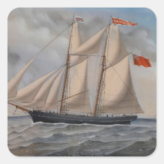 Adesivo Quadrado Inglês brig 'Perseverança de Fowey