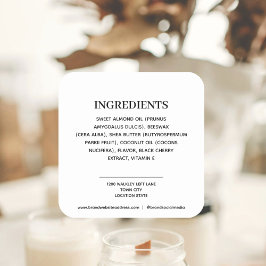 Adesivo Quadrado Ingredientes