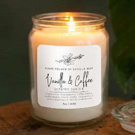 Adesivo Quadrado Ingredientes brancos de velas de café de baunilha 