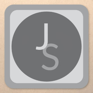 Adesivo Quadrado Iniciais Monogramáticas Sobrepostas Modernas   Cin