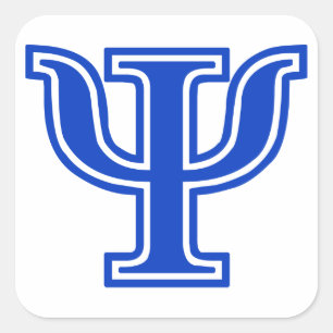 Adesivo Quadrado Inicial azul do monograma da libra por polegada