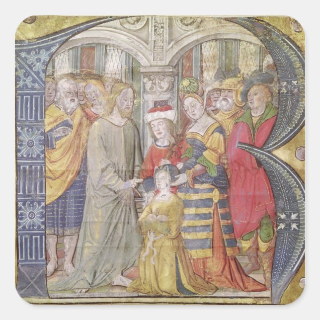 Adesivo Quadrado Inicial historiado "B" (Frente)