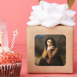 Adesivo Quadrado Inocência Mignonne de Menina Adolescente, Bouguere