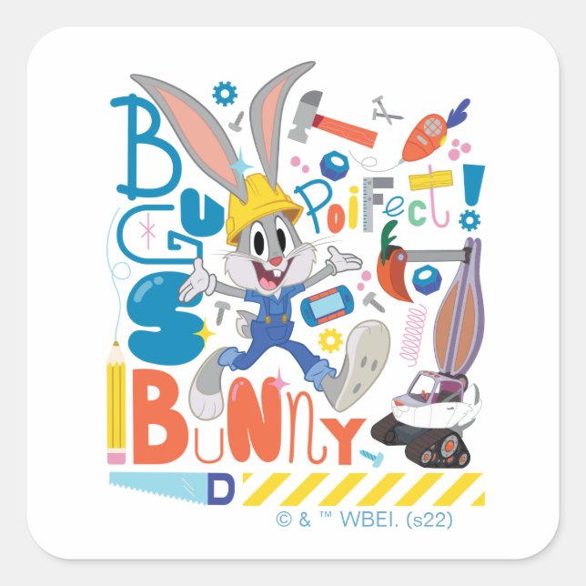 Adesivo Quadrado INSETOS BUNNY BUILDERS™| INSETOS BUNNY™ - Ferramen (Frente)