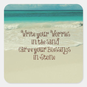 Adesivo Quadrado Inspirado cinzele suas bênçãos nas citações d