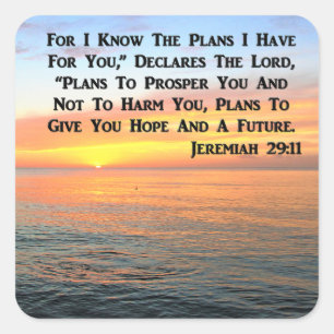 ADESIVO QUADRADO INSPIRANDO JEREMIAH 29:11 SUNRISE