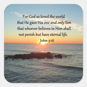 ADESIVO QUADRADO INSPIRANDO JOHN 3:16 SUNRISE