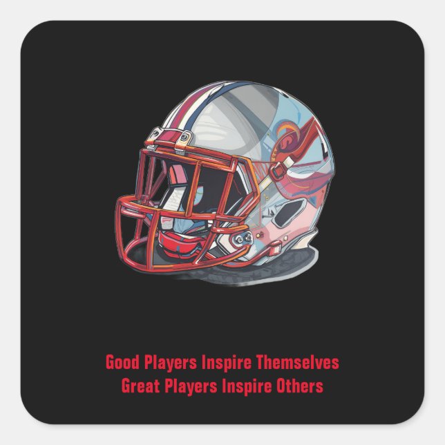 Adesivo Quadrado Inspirational Good Players Pop Art Football Helmet (Frente)