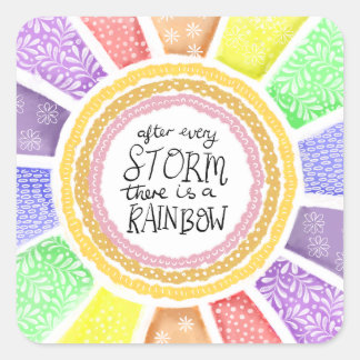 Adesivo Quadrado Inspirational Quote Print – “After Every Storm