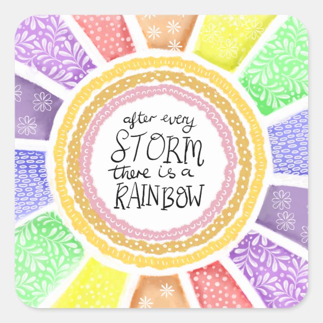 Adesivo Quadrado Inspirational Quote Print – “After Every Storm (Frente)
