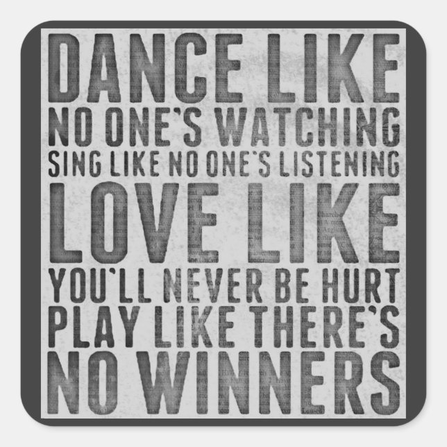 Adesivo Quadrado Inspiring Quote Rustic Grunge Text Sign (Frente)