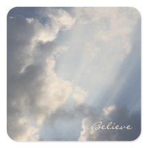 Inspiron Blue Sky Sun Burst Square Sticker