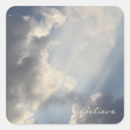 Adesivo Quadrado Inspiron Blue Sky Sun Burst Square Sticker