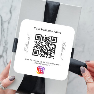 Adesivo Quadrado Instagram o código de código qr do nome preto bran