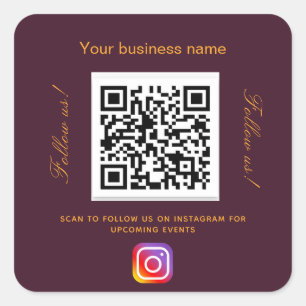 Adesivo Quadrado Instagram o código qr do nome comercial da Borgonh