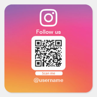 Adesivo Quadrado Instagram QR code sticker square