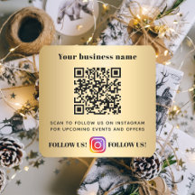 instagrama de código qr do nome de negócios Dourad
