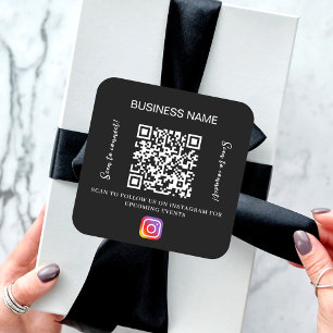 Adesivo Quadrado Instagrar código de código qr do nome de empresa b