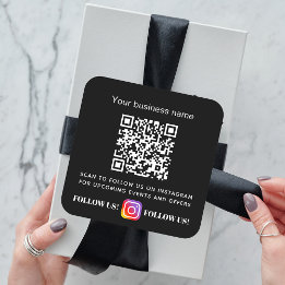 Adesivo Quadrado Instagrar código de código qr do nome de empresa b