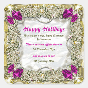 Adesivo Quadrado Instalações de escritórios de Natal fechadas de vo