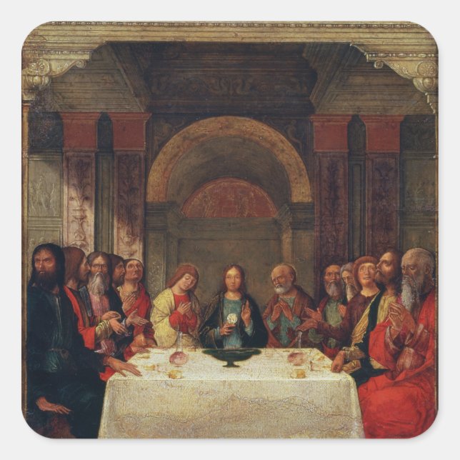 Adesivo Quadrado Instituição do Eucharist, c.1490 (Frente)