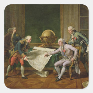 Adesivo Quadrado Instruções de doação de Louis XVI ao La Perous