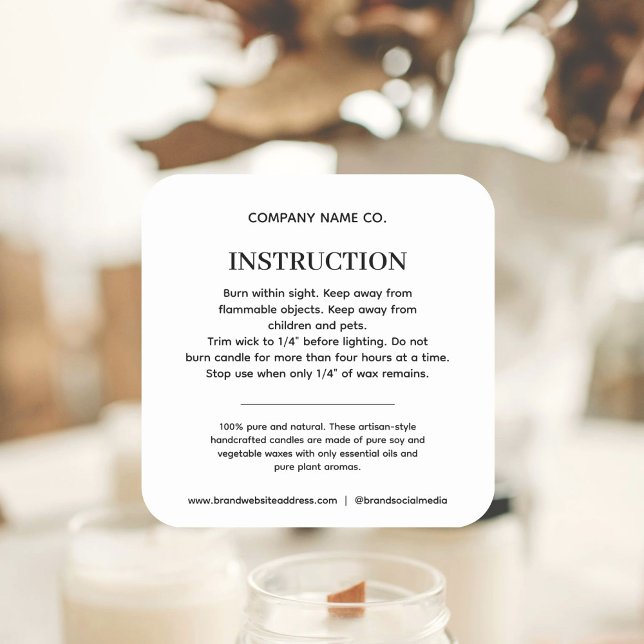 Adesivo Quadrado Instruções de segurança do produto (Criador carregado)