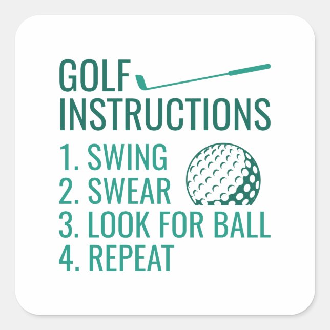 Adesivo Quadrado Instruções para Golf (Frente)