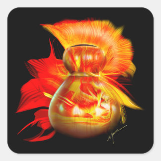 Adesivo Quadrado Instrumento Ipu Hawaii Gourd