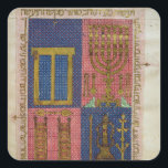 Adesivo Quadrado Instrumentos do Templo<br><div class="desc">Instrumentos fol.26r do Templo da Escola Italiana Ms.OR.26,  da Bíblia Hebraica situada na Biblioteca Universitaria Estense,  Modena,  Itália. Os instrumentos fol.26r da Sra.OR.26 do Templo,  da Bíblia hebraica,  foram criados por volta do século 15.</div>