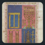 Adesivo Quadrado Instrumentos do Templo<br><div class="desc">Instrumentos fol.26r do Templo da Escola Italiana Ms.OR.26,  da Bíblia Hebraica situada na Biblioteca Universitaria Estense,  Modena,  Itália. Os instrumentos fol.26r da Sra.OR.26 do Templo,  da Bíblia hebraica,  foram criados por volta do século 15.</div>