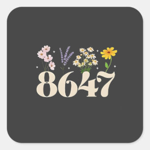 Adesivo Quadrado intage 8647, Anti Trump, Feminista Floral, Sutil