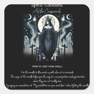 Adesivo Quadrado Intenções de Feitiçaria da Deusa Hekate Cruzamento