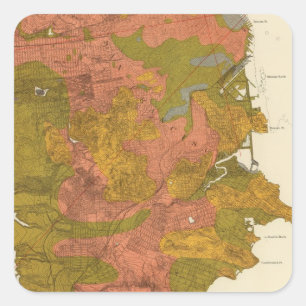 Adesivo Quadrado Intensidade de San Francisco do terremoto