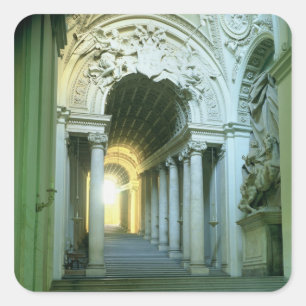 Adesivo Quadrado Interior com vista da escadaria