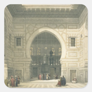 Adesivo Quadrado Interior da mesquita da sultão Hasan, o Cairo,