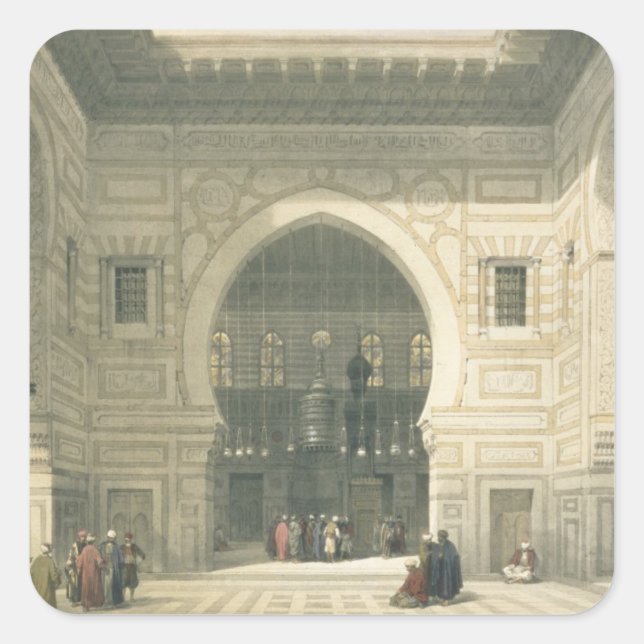 Adesivo Quadrado Interior da Mesquita de Sultan Hasan, Cairo, (Frente)