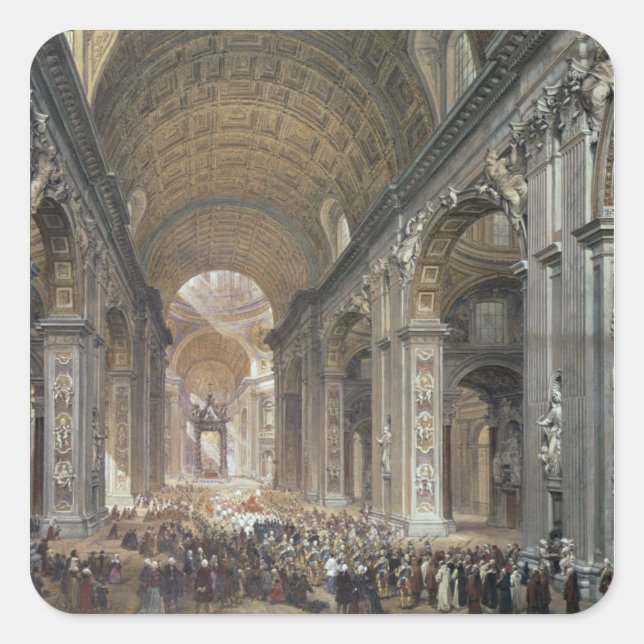 Adesivo Quadrado Interior da Rua. Peter's, Roma, 1867 (Frente)